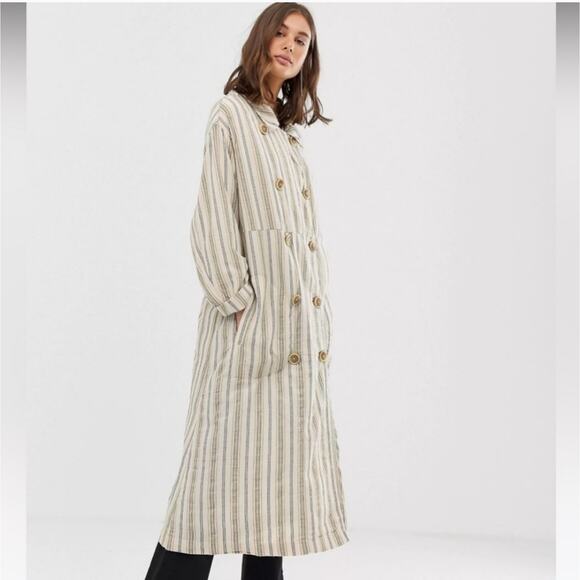 Free People Sweet Melody Stripe Size XS Trench Coat - Picture 11 of 13